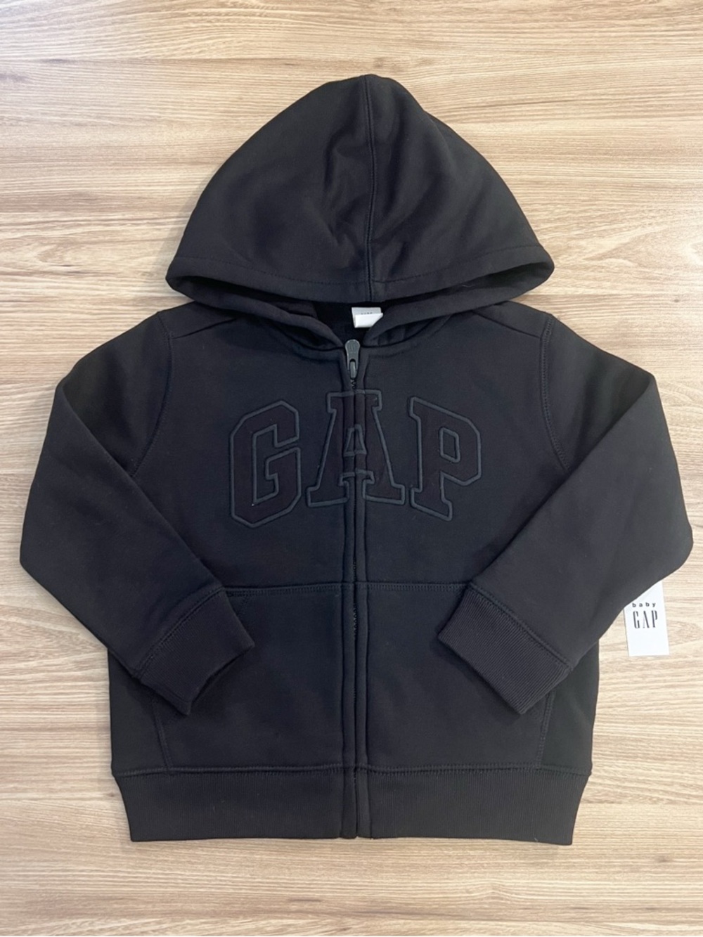NWT Kids Gap Logo Zip Hoodie, Black, Size 4T